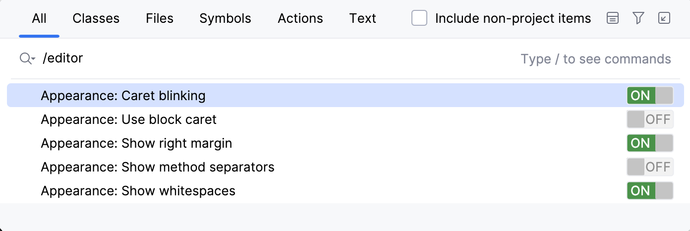 Search for Settings Search for Settings