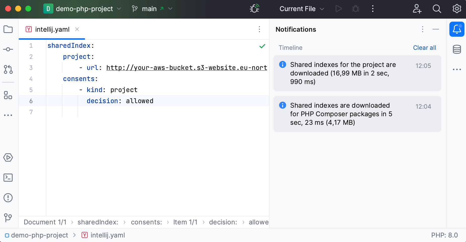 Shared indexes are downloaded Shared indexes are downloaded