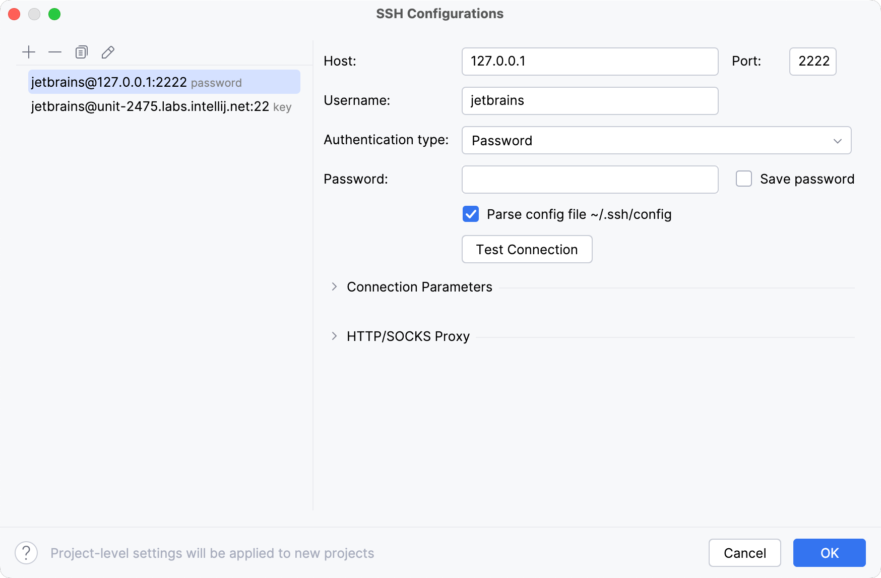 SSH configurations SSH configurations