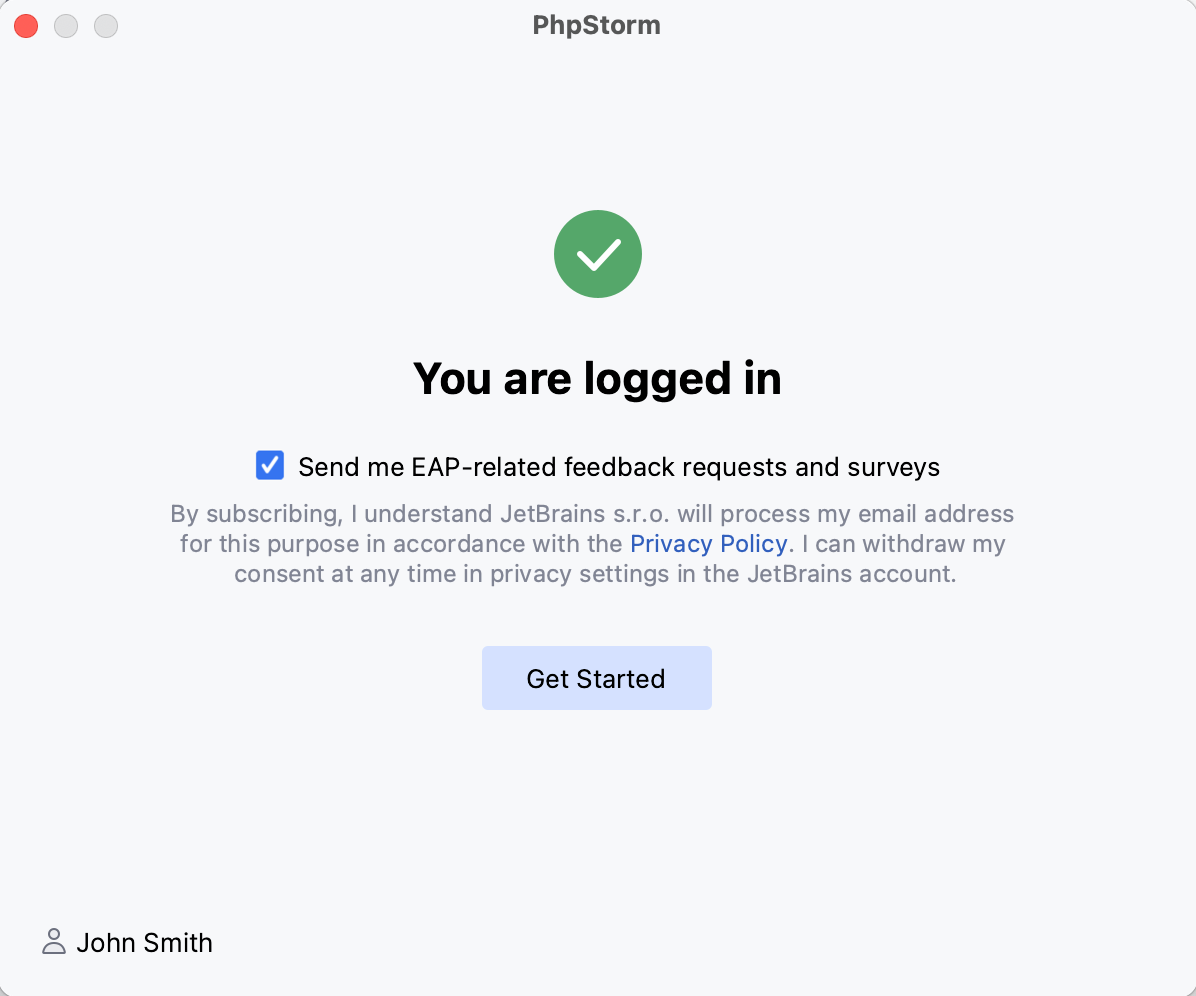 Successful login Successful login