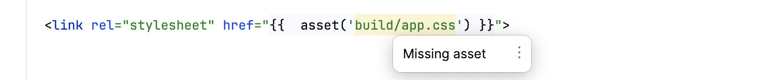 Missing Twig Asset inspection Missing Twig Asset inspection