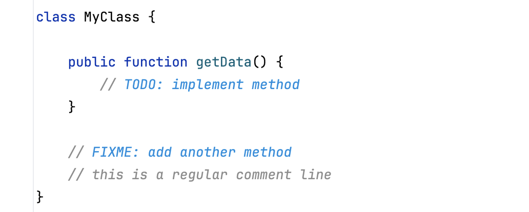 Example of TODO comment Example of TODO comment