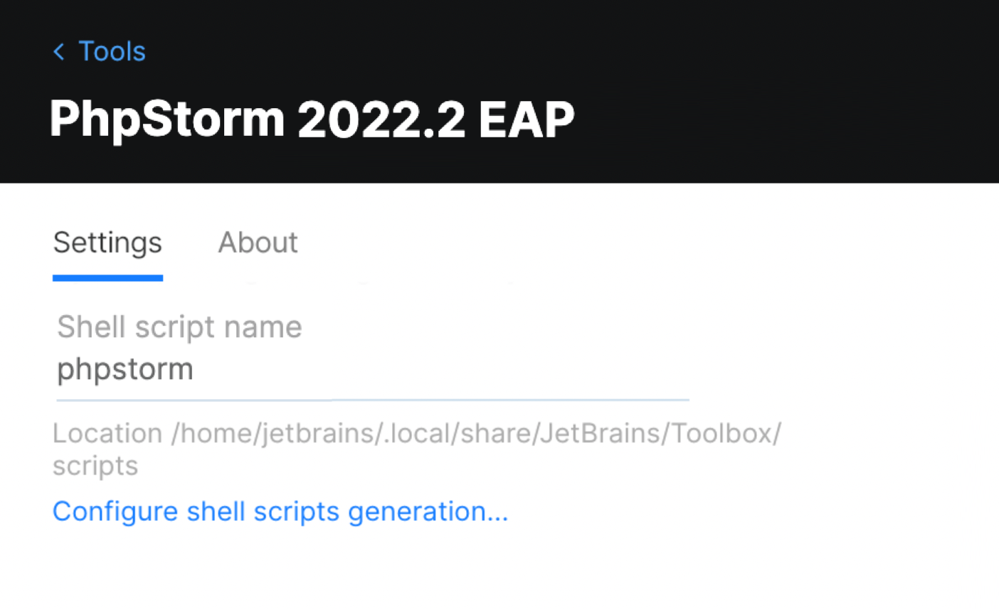 Toolbox App PhpStorm Settings Toolbox App PhpStorm Settings