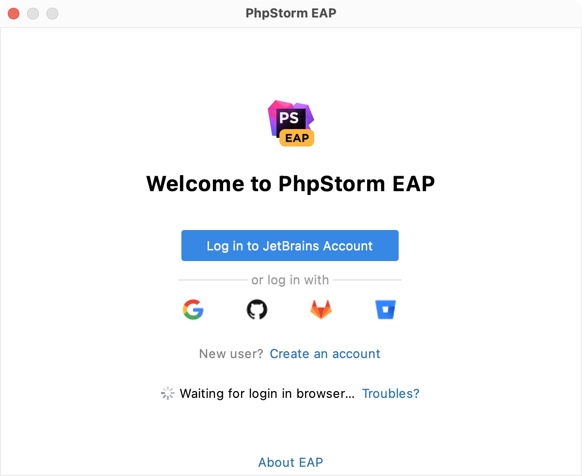 The Troubles button in the Login dialog The Troubles button in the Login dialog