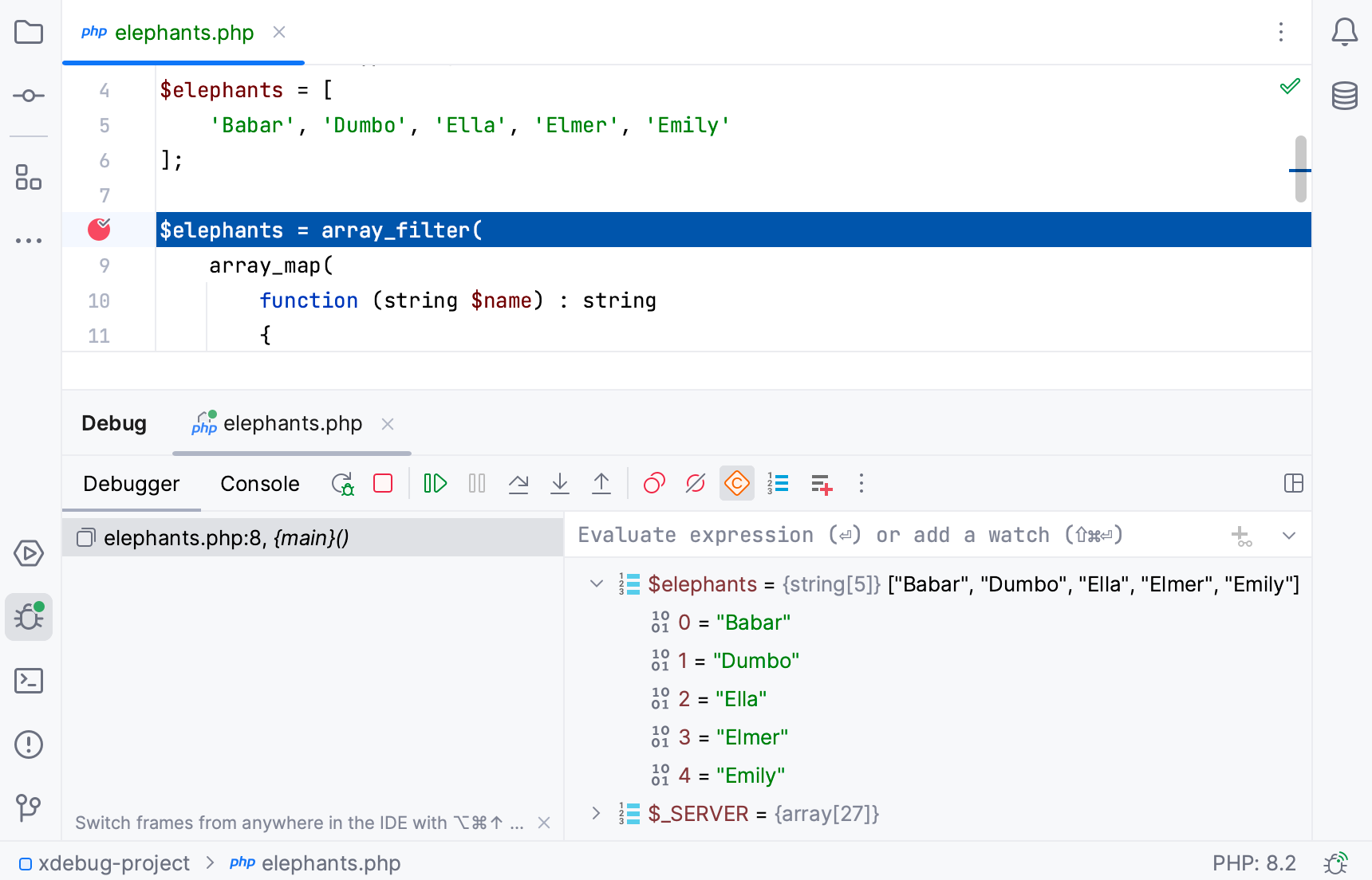Application stopped at breakpoint Application stopped at breakpoint