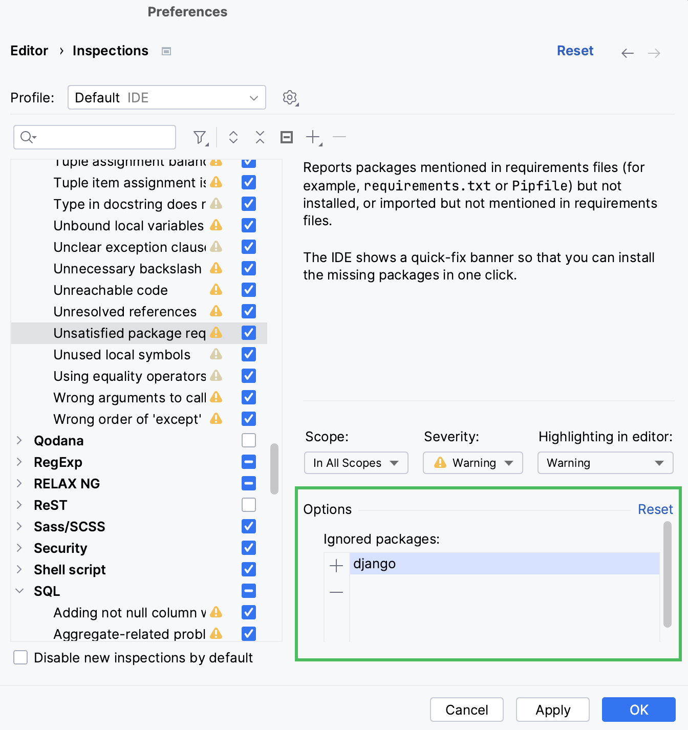 Adding an ignored package Adding an ignored package