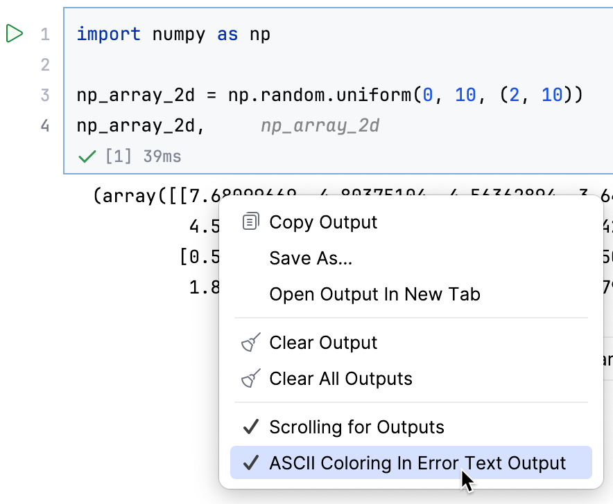 ASCII 着色已启用 ASCII 着色已启用