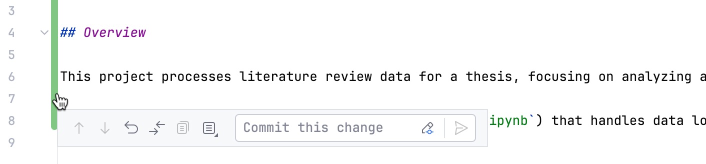 Colored change markers