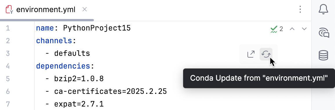 Conda 从 .yml 更新 Conda 从 .yml 更新