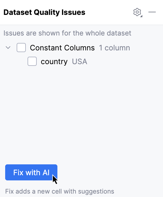 数据集质量问题对话框 数据集质量问题对话框