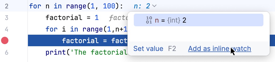 添加内联监视选项 添加内联监视选项