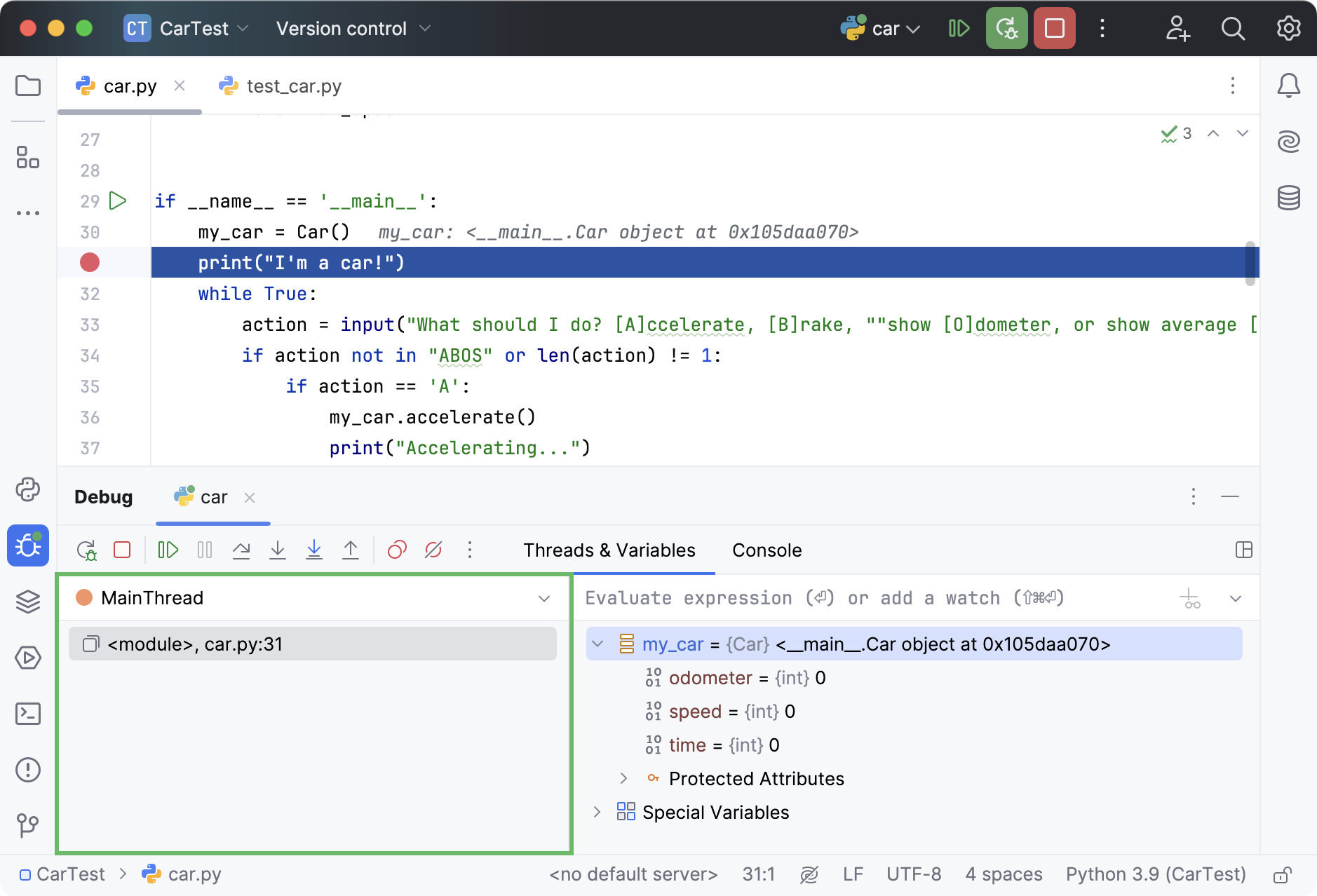 调试工具窗口的帧选项卡 调试工具窗口的帧选项卡