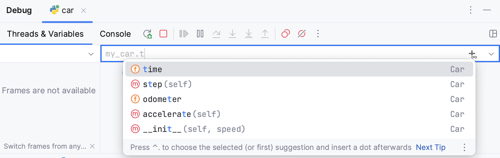 监视表达式补全
