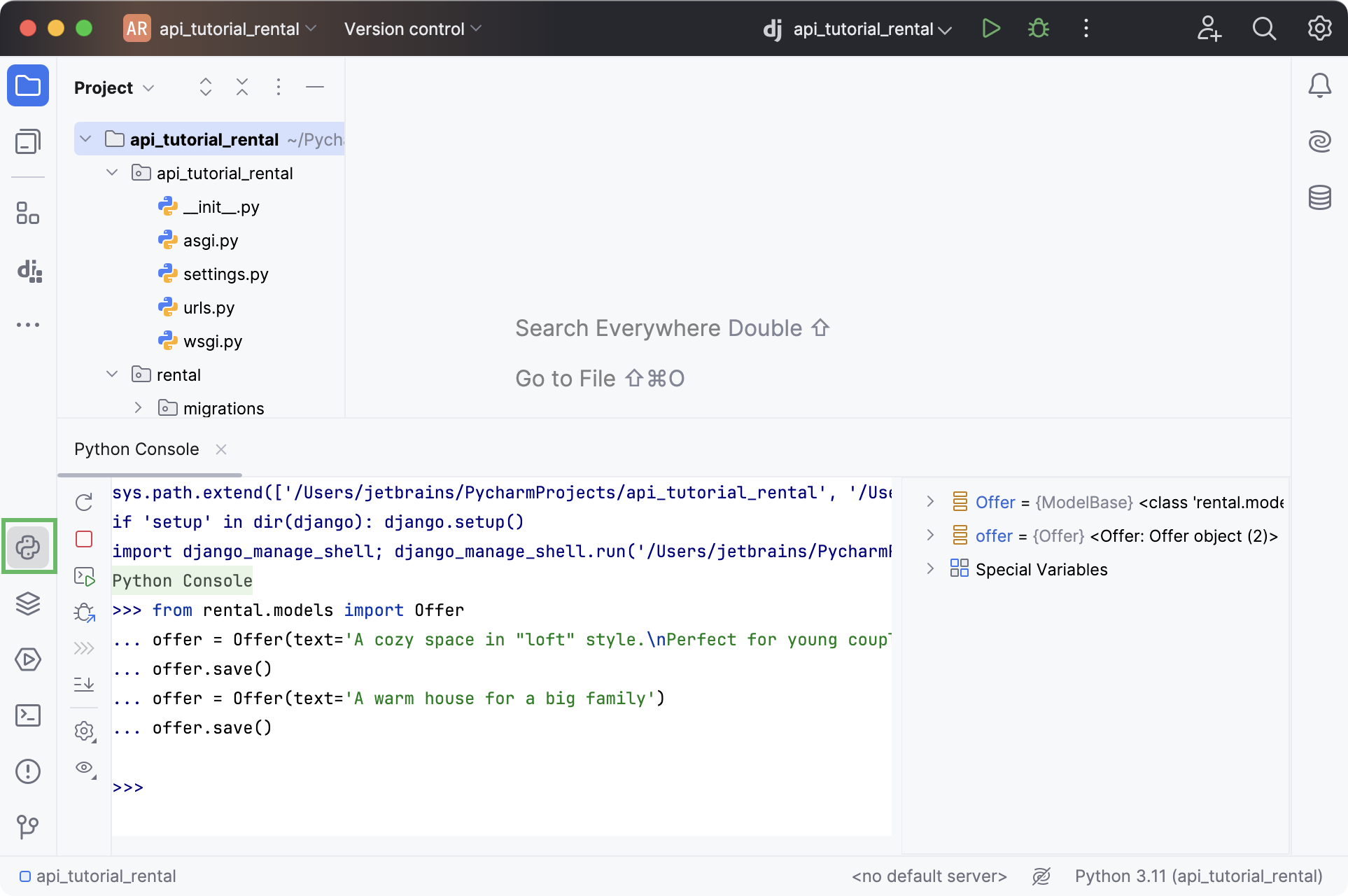 在 Python 控制台中使用序列化器 在 Python 控制台中使用序列化器