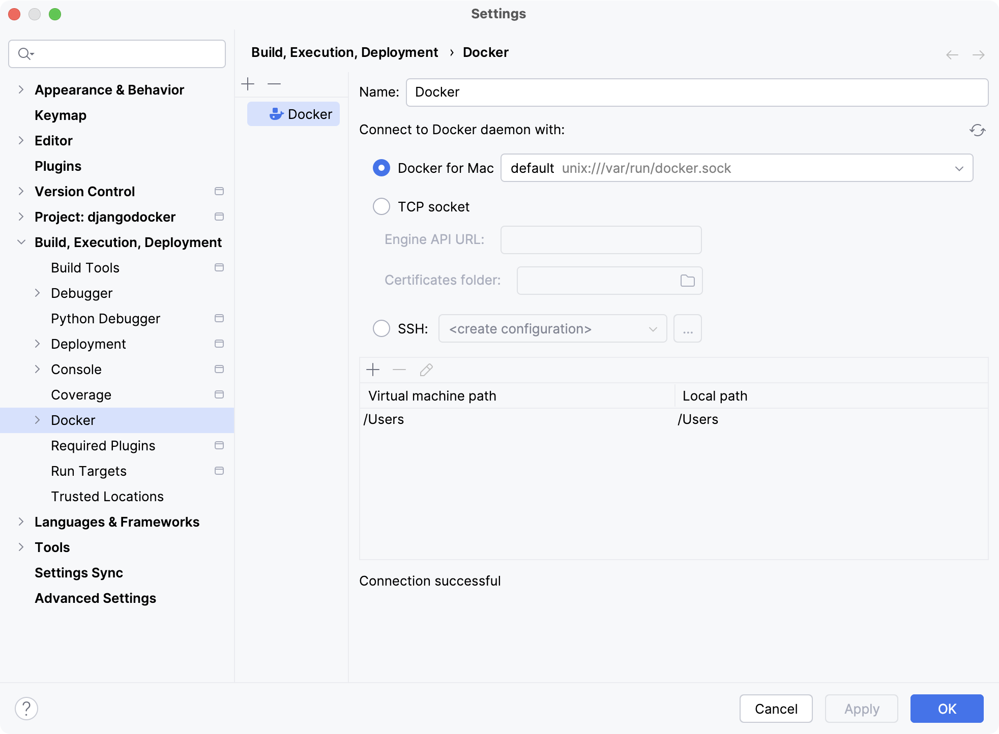 Docker settings Docker settings