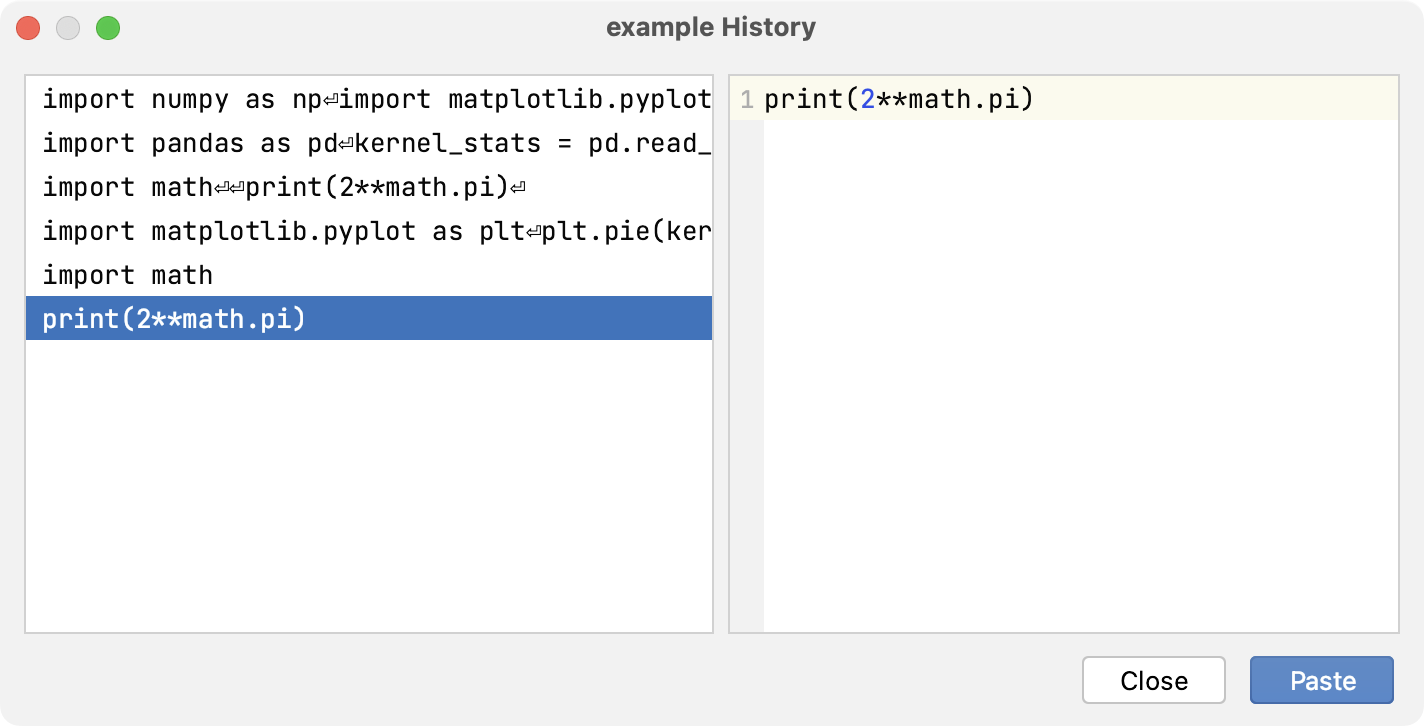 查询历史记录对话框