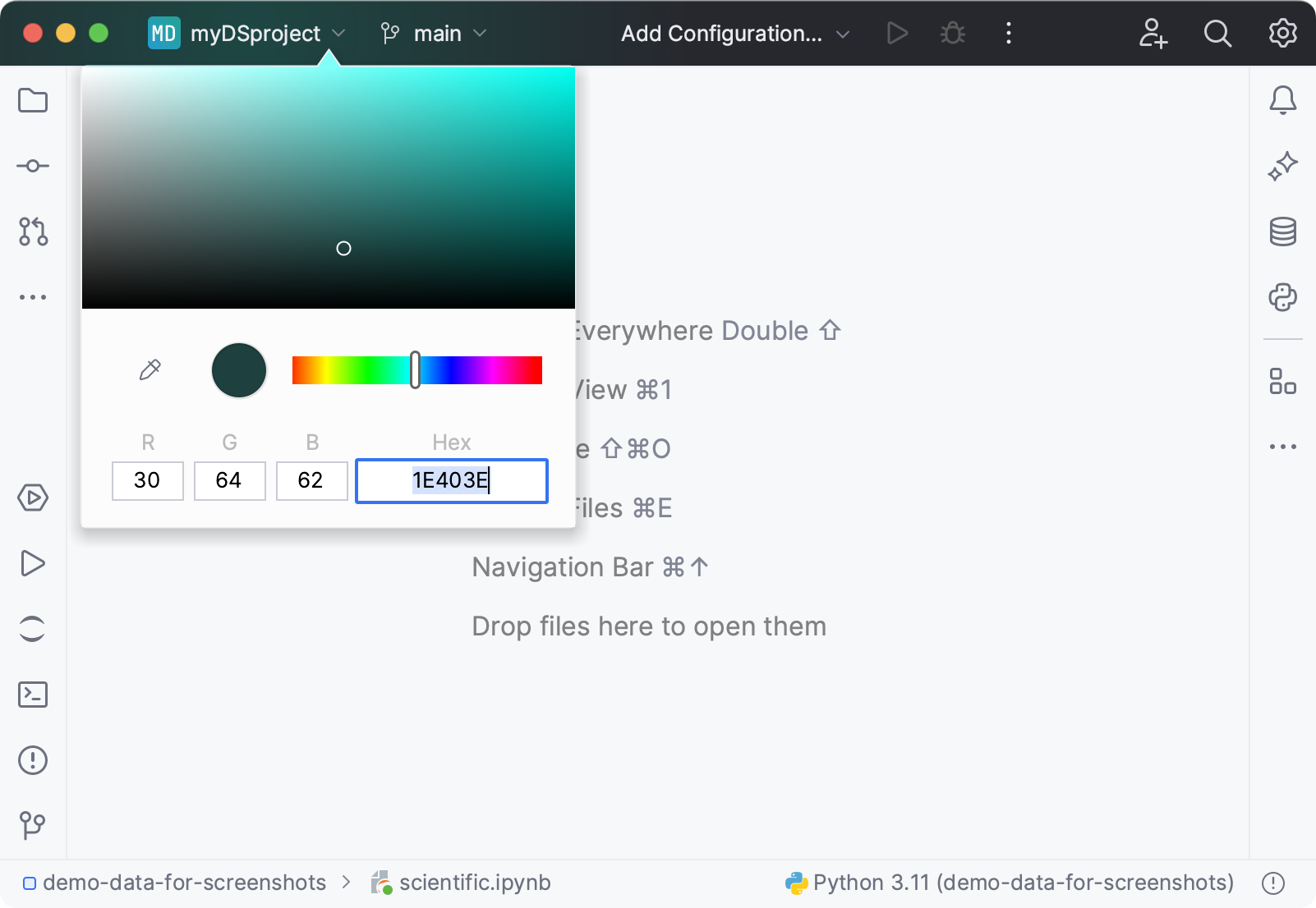 Configuring the main toolbar color Configuring the main toolbar color