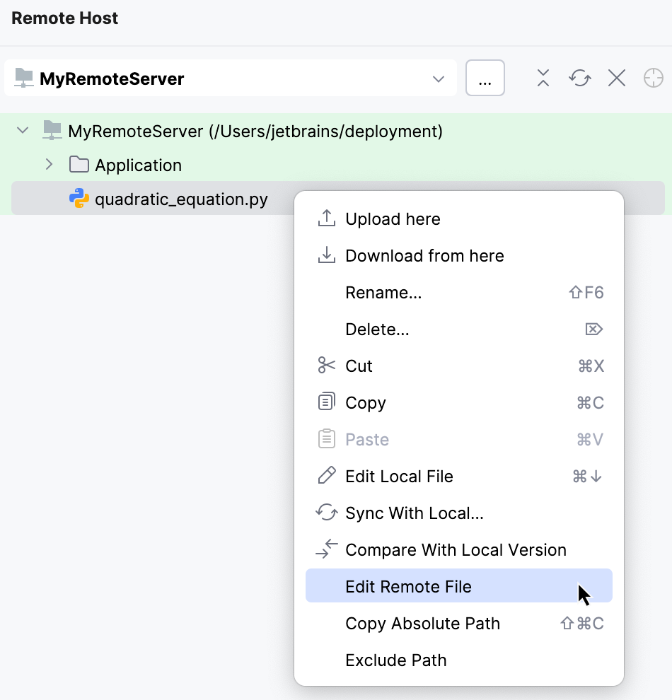 Edit file on remote host Edit file on remote host