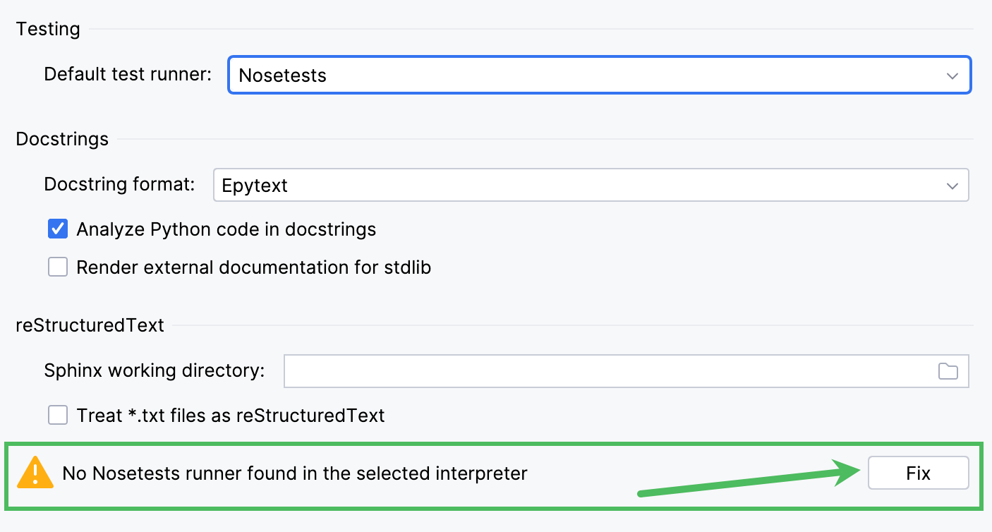 安装缺少的测试运行器 安装缺少的测试运行器