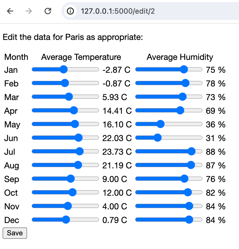 Editing the meteo parameters Editing the meteo parameters