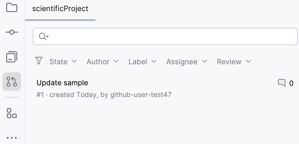 GitHub 拉取请求工具窗口 GitHub 拉取请求工具窗口