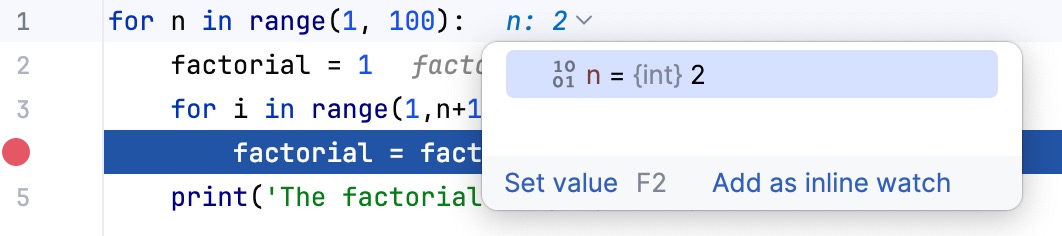 内联调试器提示 内联调试器提示