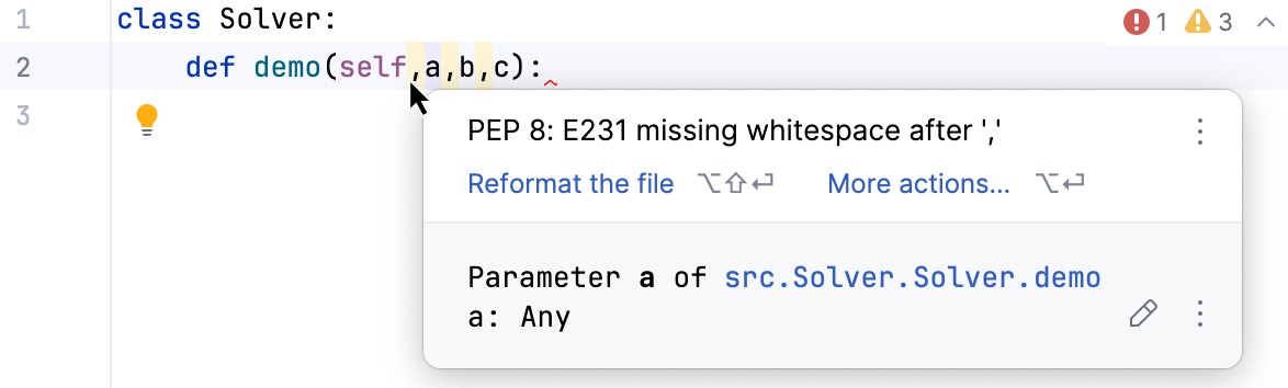 PEP 8 Inspection PEP 8 Inspection