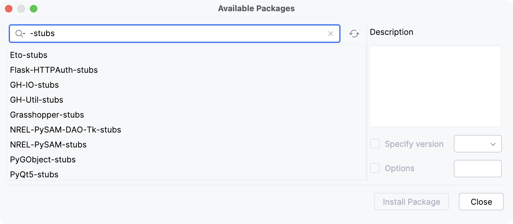 install a stub package install a stub package