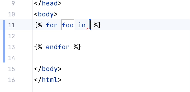 使用实时模板插入模板标签