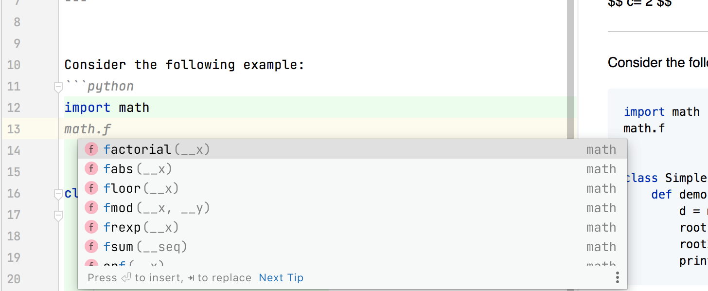 Markdown completion in fenced code blocks Markdown completion in fenced code blocks