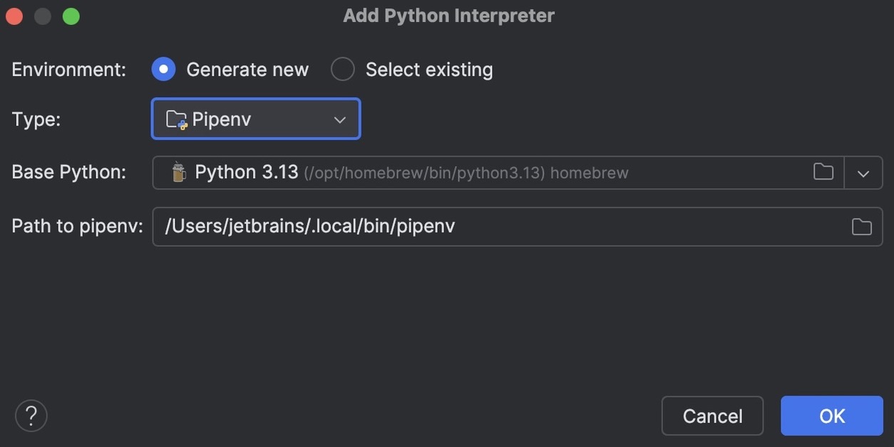 Configure a pipenv environment | PyCharm Documentation