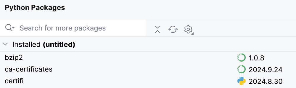 通过 conda 或 pip 安装的软件包 通过 conda 或 pip 安装的软件包