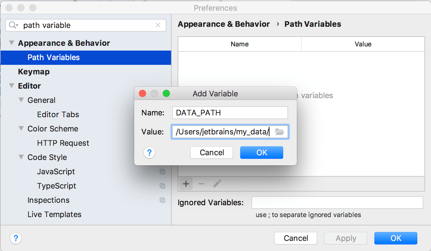 Adding a new path variable Adding a new path variable
