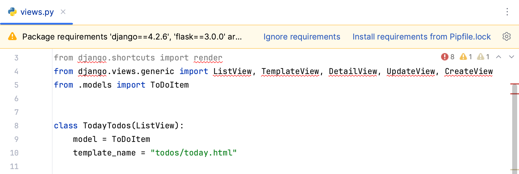 Packages that are listed in the Pipfile are missing Packages that are listed in the Pipfile are missing