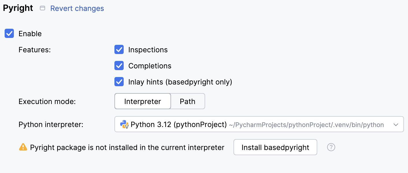 Pyright 设置 Pyright 设置