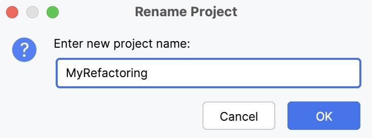 Renaming a project