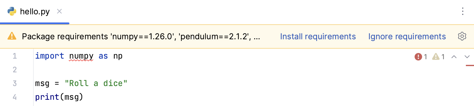 Notification on the requirements Notification on the requirements