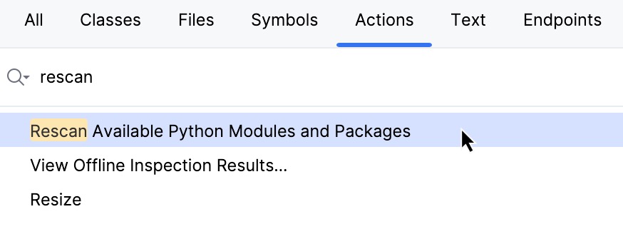 重新扫描 Python 模块和包 重新扫描 Python 模块和包