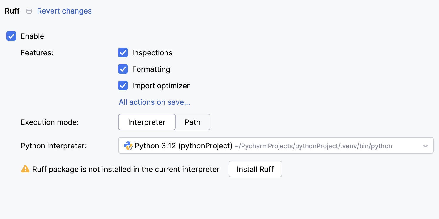 Ruff 设置 Ruff 设置