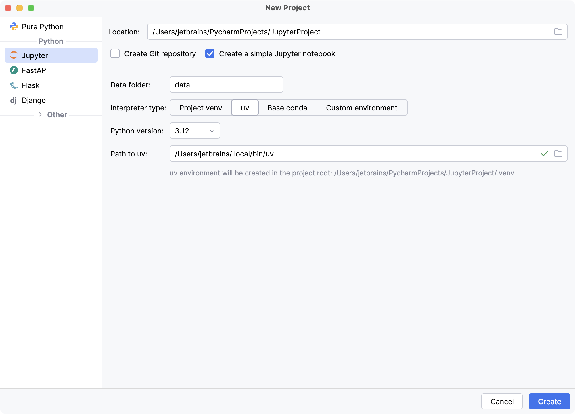 Creating a new Jupyter project in PyCharm Creating a new Jupyter project in PyCharm