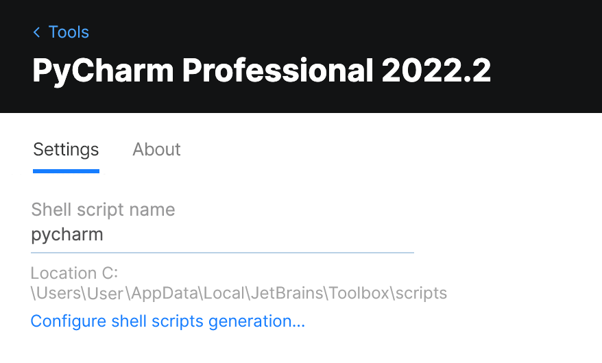Toolbox 应用程序 PyCharm 设置 Toolbox 应用程序 PyCharm 设置