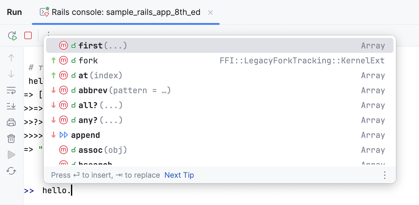 Rails console completion