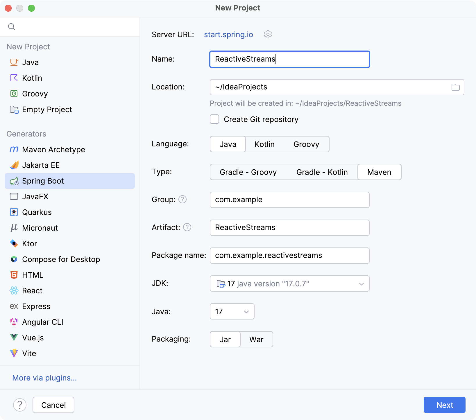 Creating a new Spring Boot project with Reactor Creating a new Spring Boot project with Reactor