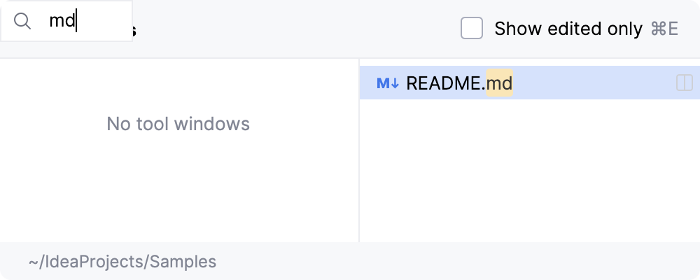 Recent files search Recent files search