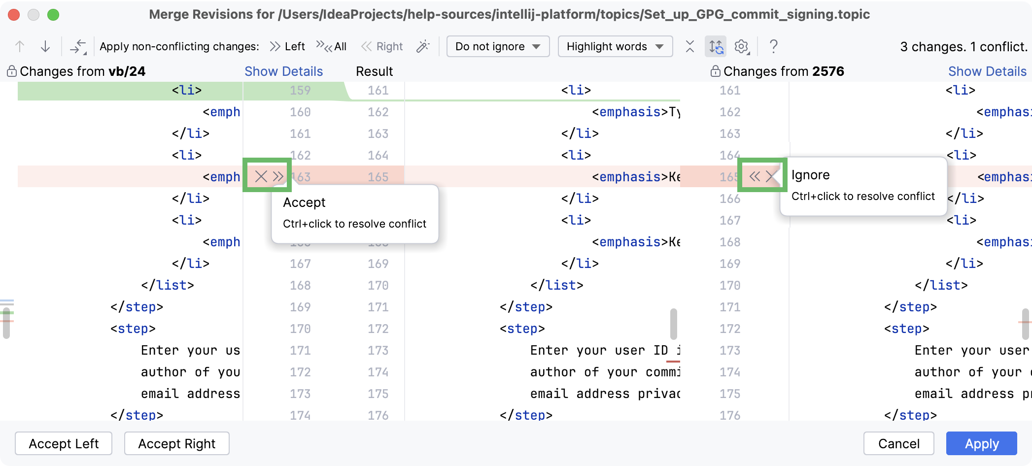 Resolve conflicts Resolve conflicts