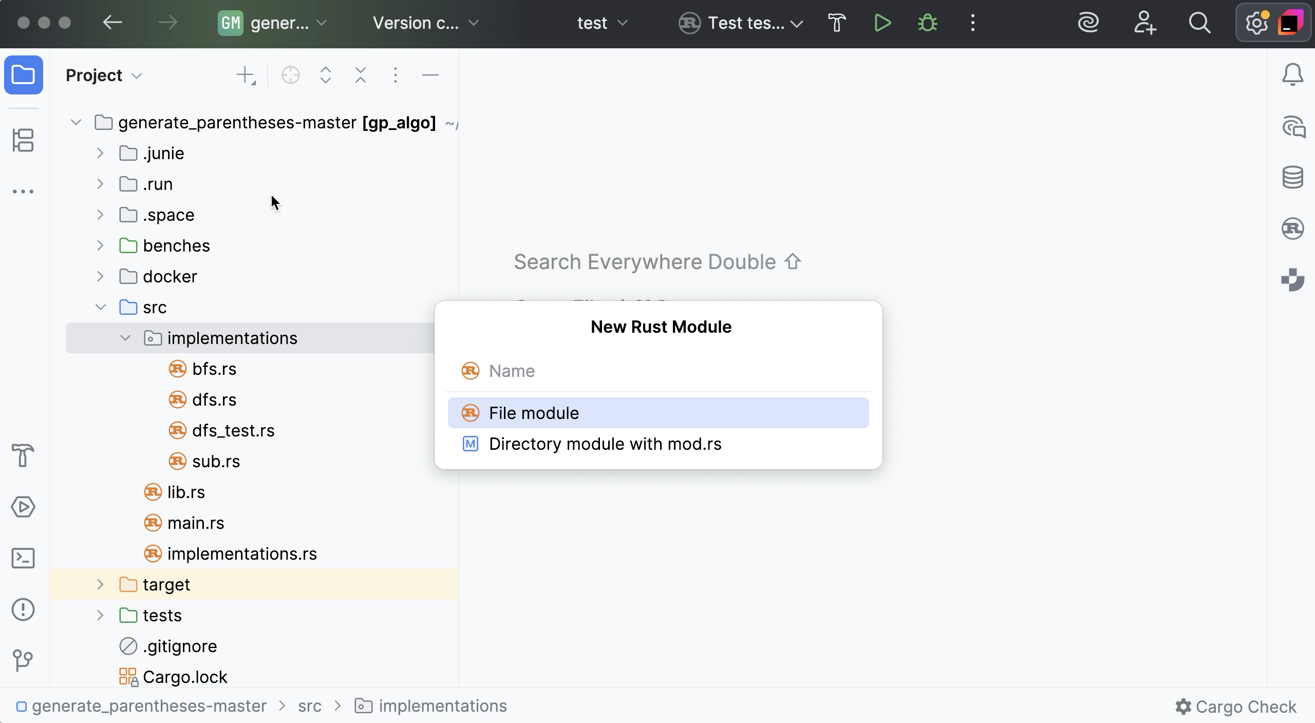 添加嵌套的 Rust 模块