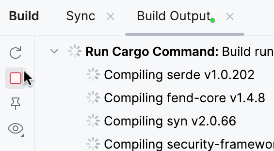 从构建工具窗口停止构建 从构建工具窗口停止构建