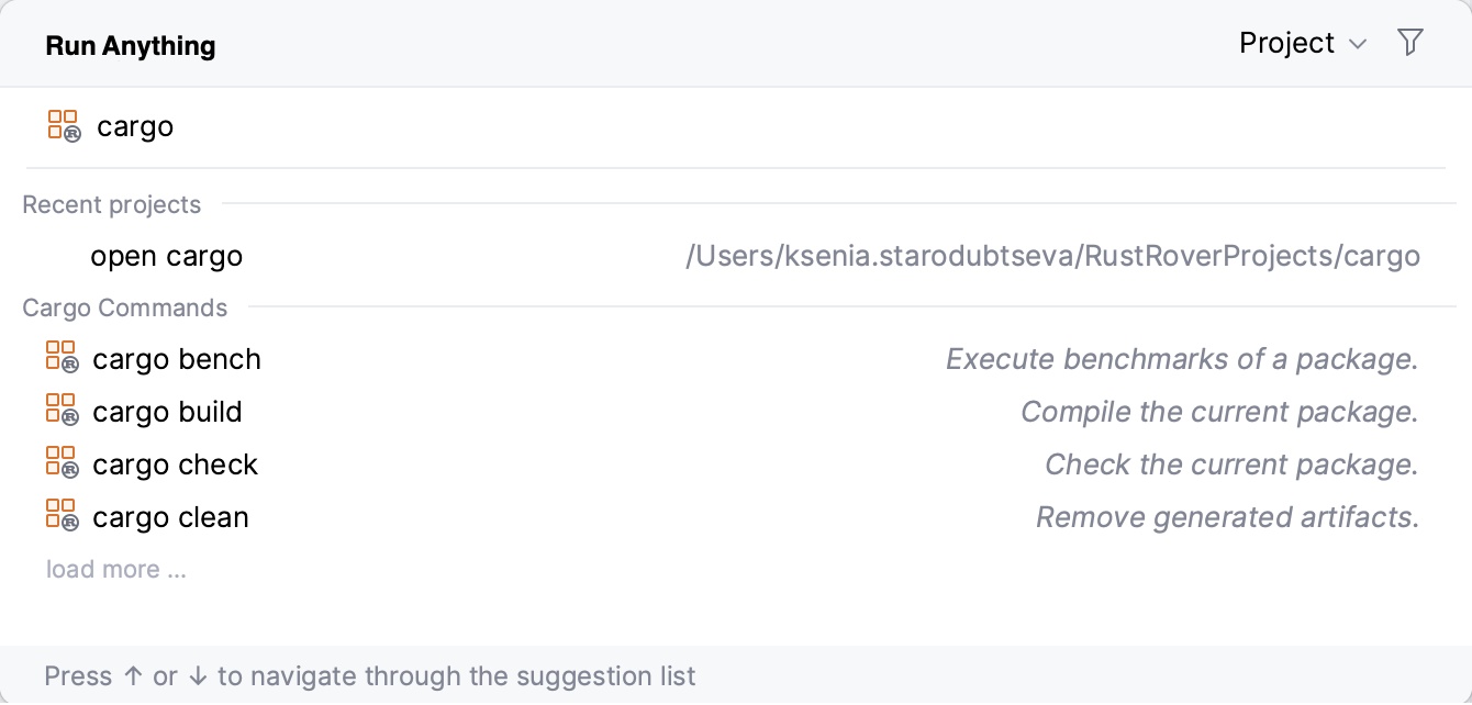 Running a Cargo command Running a Cargo command