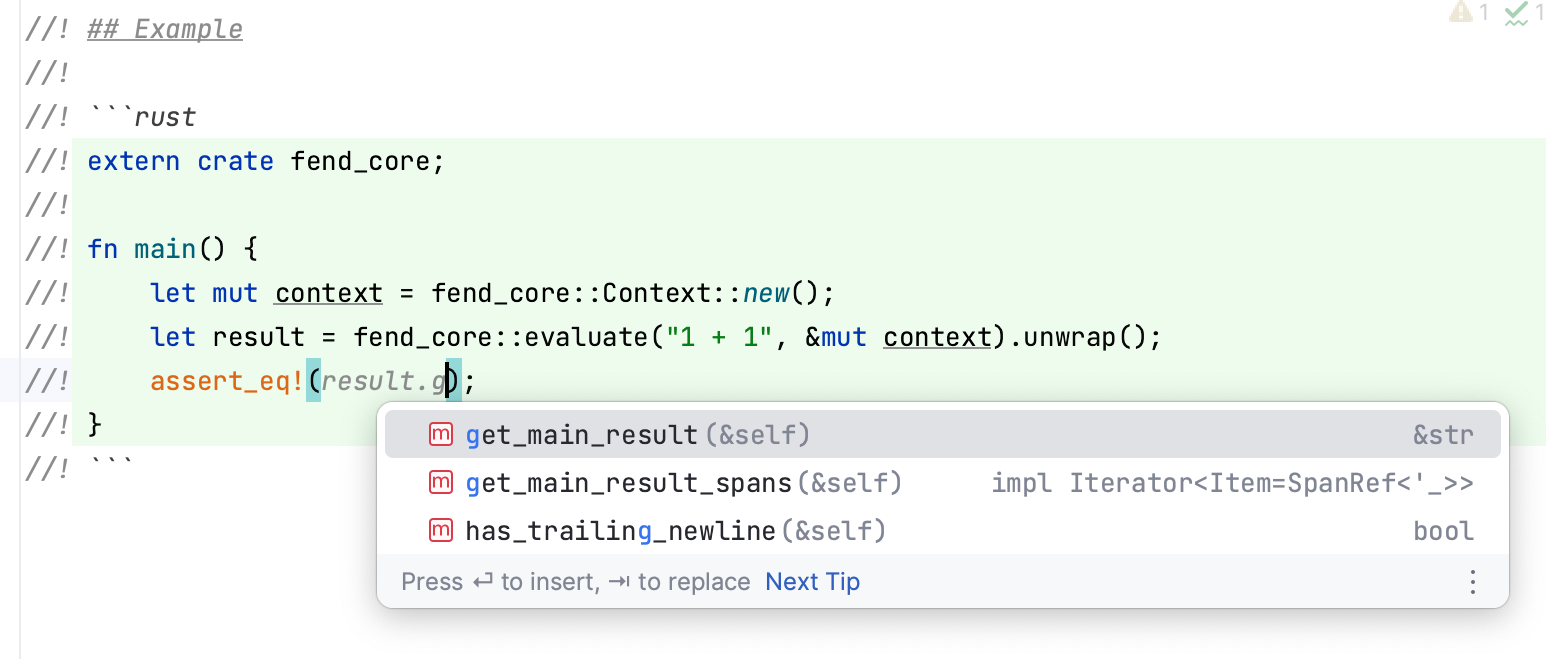 文档测试注释中的补全 文档测试注释中的补全