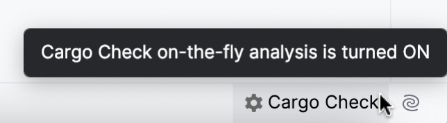 External linter widget: Cargo Check on-the-fly analysis is turned off External linter widget: Cargo Check on-the-fly analysis is turned off